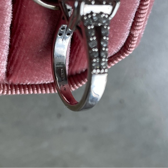 *** SOLD*** Vintage Diamond Cluster Ring Set 14K White Gold - Picture 6 of 8